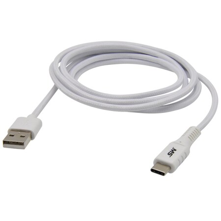 Mobilespec USB-C Charge and Sync Cable, White, 7ft MB06634